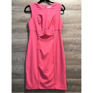 Calvin Klein Hot Pink Midi Sleeveless Dress Size 6
